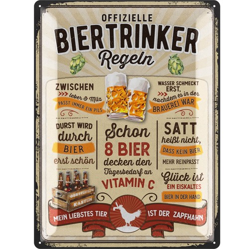 Retro blechschild bier lustige - retro,