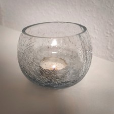 Wunderschöner Teelichthalter Aus Crackle Glas Modern Deko