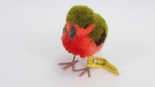 Steiff Wollminiatur - 6508,41 Vogel Rotkehlchen 8cm Wolle - Knopf und Fahne TOP