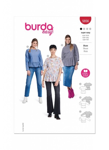 Burda 5856 damenbluse - 5856,