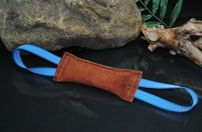 Beißwurst Leder 20 x 5cm, 2 Schlaufen Dummy Bringsel Lunte Apport Hundesport IGP