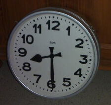 alte,große BÜRK Industrieuhr/ Bahnhofsuhr /Werksuhr  ø 46 cm Beidseitig lesbar