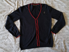 Ferrari Herren Strickjacke, Gr. S, Blau, Baumwolle