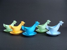 5x Vintage Ostalgie KULT !!! DDR Eierbecher Sonja Plastic !!! Huhn /Henne