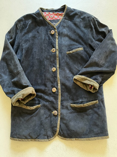 Dunkelblaue wildlederjacke - dunkelblaue,