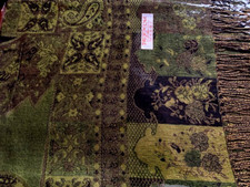 Pashmina; 30% Seide/70% Wolle; olivgrün-paisley B14; 70x180cm; neu; Topqualität!
