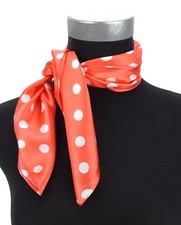 Ella Jonte Kleines Tuch Rockabilly rot weiß Punkte 40% Seide Retro Halstuch