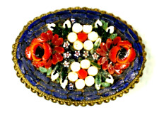 Mikromosaik Millefiori Brosche antik, Blumenmotiv - 19666 -