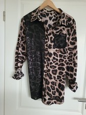 Leopardenmuster Bluse braun/beige Gr 42/44