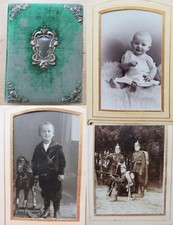 Altes Kabinett Fotos Fotoalbum mit insgesamt 76 Fotos / Kinder / Militär uvm.