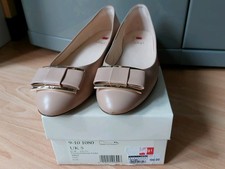 Högl Ballerina Damen Gr. 38 Nude Leder Guter Zustand