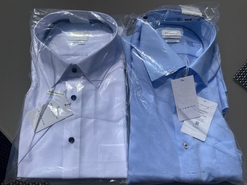 Eterna kurzarmhemden blau - 2,