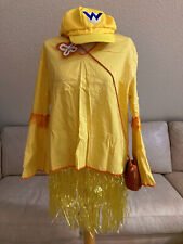 4tlg IBIZA FlowerPower Schlagermove Damen Kostüm Mütze Shirt HulaHoopRock Tasche