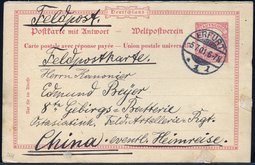 Kiautschou 1901 fragekarte 4 - p,