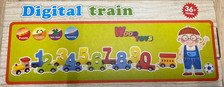 Kinder Holz Zahlenzug Zugspielzeug Digitalzug mit Zahlen Holzpuzzle 12 Teile