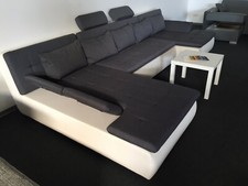 EDLE DESIGN WOHNLANDSCHAFT U-FORM MEGA BIG SOFA U-COUCH 360 cm! "Mondena XL"