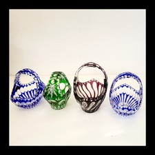 4 X Bleikristall Körbchen