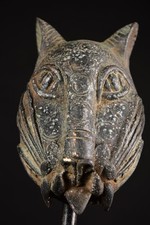 Bronze: Eine seltene Benin Leopardenkopf Statue Nigeria Afrika Afrika, Afrika 722