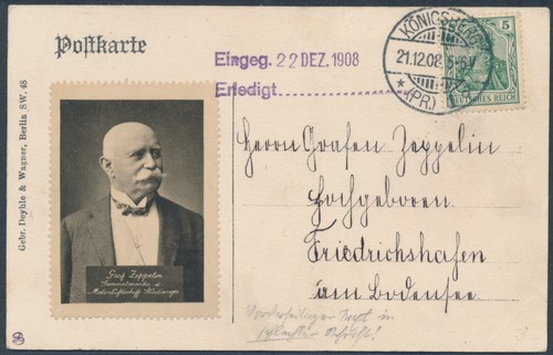 Zeppelinpost huldigungskarte - zeppelinpost,