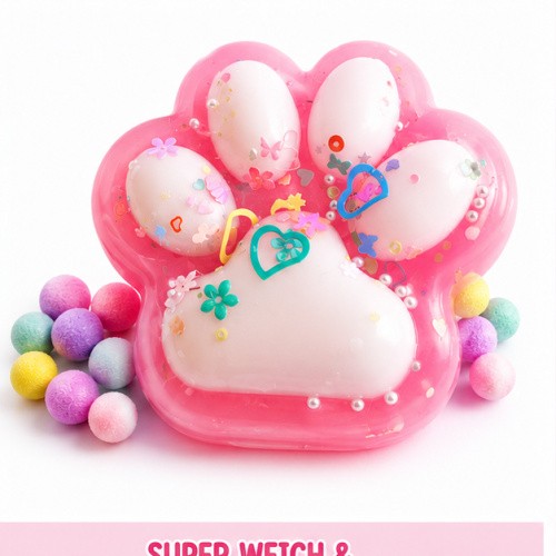 Squishy pfote rosa - 10, cm