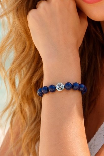 Lapislazuli armband 12mm blau - 12mm,