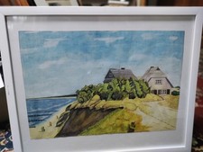 Aquarell "Häuser Am Hohen