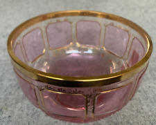 Glas Schale czech glass Rückl & sons Bohemia rosa Überfang