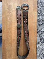 Nanni Milano Gürtel, Leder, braun, Nieten, Gr. 90