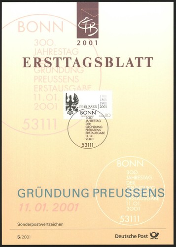 Ersttagsblatt etb 2001 - etb,