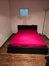 Ikea Bett Malm, schwarz, 140 x