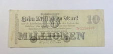 Banknoten Deutsches Reich, Inflation,  10 Millionen Mark, Berlin 1923.