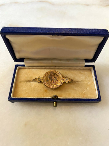 Antike münzbrosche gold 1895 - münzbrosche,