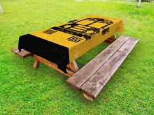 Schulbus Outdoor Tischdecke Alte getragene rustikale Optik Gartentisch 