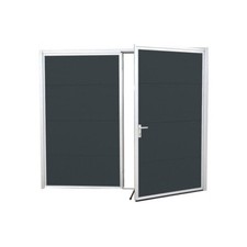 Anthrazit Doppelflügel Tor auf Maß Garagentor mit Isoliert nach außen öffnend