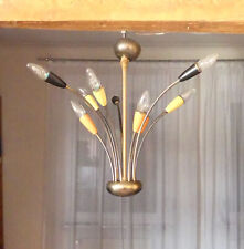 Deckenlampe Deckenleuchte Tütenlampe Spinne Kronleuchter Mid century 9-armig