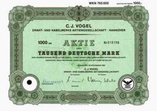 C. J. Vogel Draht und Kabelwerke 1987 Ariadne Kabel Hannover Wien Köln 1000 DM