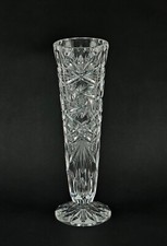 a-9435003 Glas Kristall Vase handgeschliffen H26cm vintage