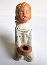 Singer Engel Jullar Mädchen mit Kerzenhalter Kniend ca. 14 cm Vintage