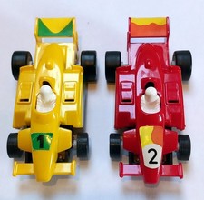 2x Vintage Slotcar F1  1:43 Hong Kong No-Name m. Magnet Carrera Prefo kompatibel