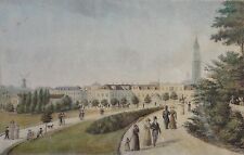 DER WALL BEI DEM ALTONAER THORE IN HAMBURG - alt-Kol Steindruck von SUHR um 1835