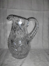 Bleikristall Karaffe-Wasser/Saftkrug -geschliffenen Schleuderstern Muster -0,7 L