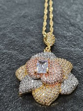 Glitzernde Modeschmuck Kette Strasssteine Rose Gold und Silber