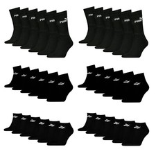 Puma Socken Schwarz Sport Sneaker Quarter Strümpfe Herren Damen 6 12 18 24 Paar