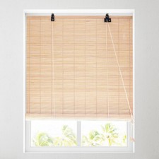 Bambus Rollo Bambusrollo Klemmfix Schnurzug Natur Sichtschutz Vorhang 160x70cm