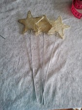Dekostecker/Blumenstecker/Weihnachten/Stern/creme/Sisal/neu/3 Stück