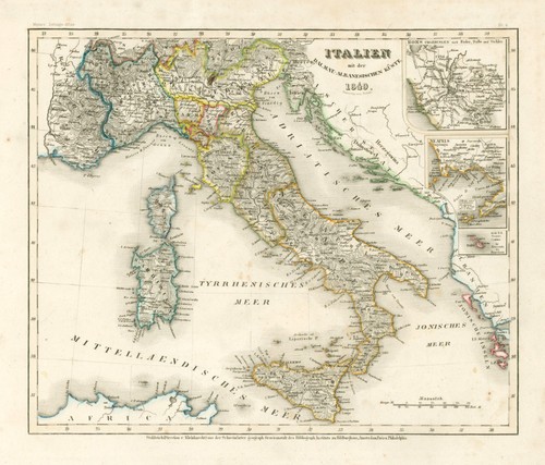 Italien original stahlstich - italien,