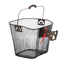 P4B Fahrradkorb in Schwarz vorne für Lenker Engmaschiger Vorderradkorb