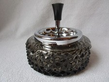 ERHARD Zigaretten-Schleuder-Aschenbecher Roulette Ascher Rauchglas Chromaufsatz