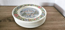 6 Vintage Essteller Weihnachten Schneemann aus Ironstone-Geschirr Service
