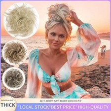 Lockig Messy Bun Dutt Haarverlängerung Haargummi Wrap on Haarteil wie Echthaar